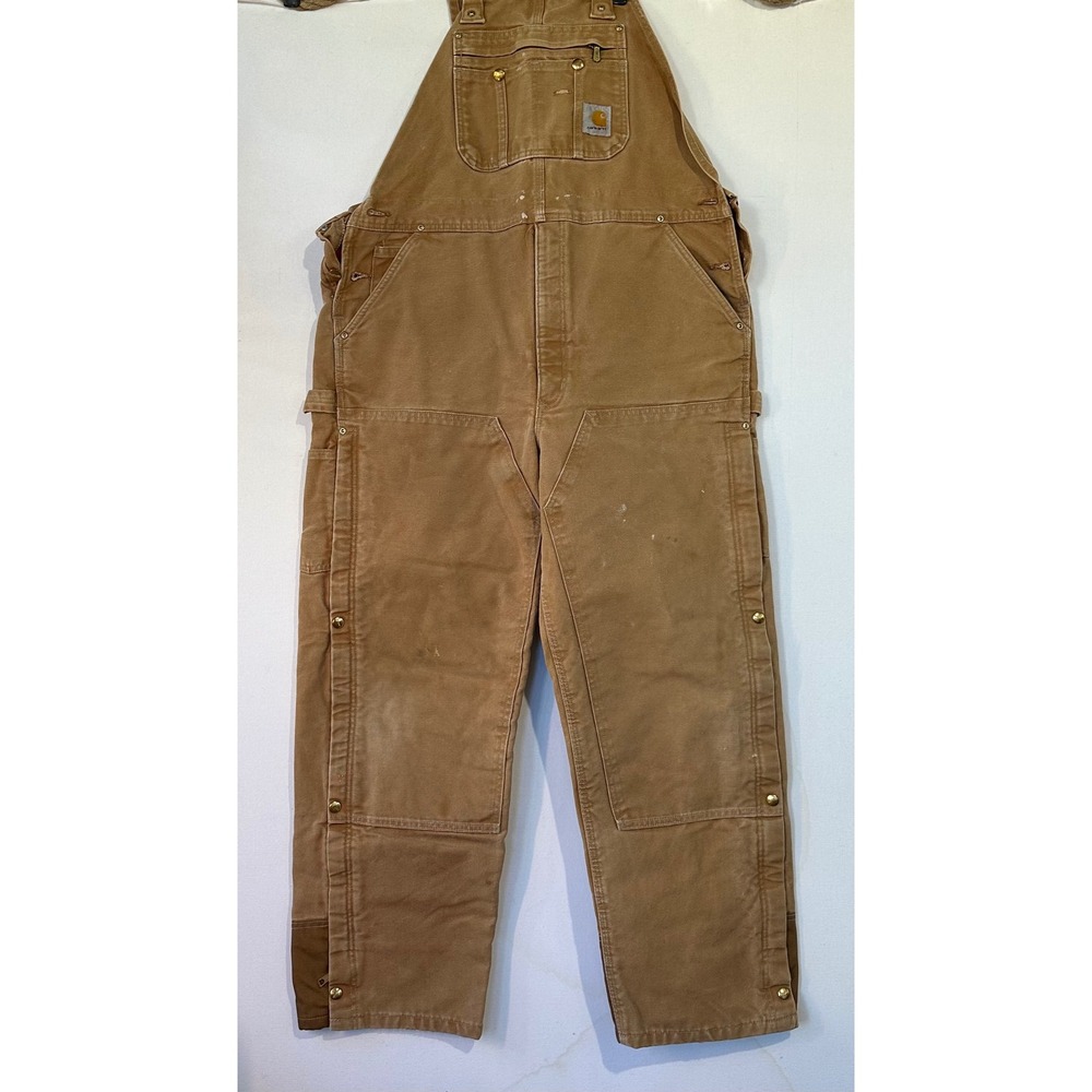 Carhartt R06 Sandstone Duck Bib Overalls Coveralls Work Mens Brown XL